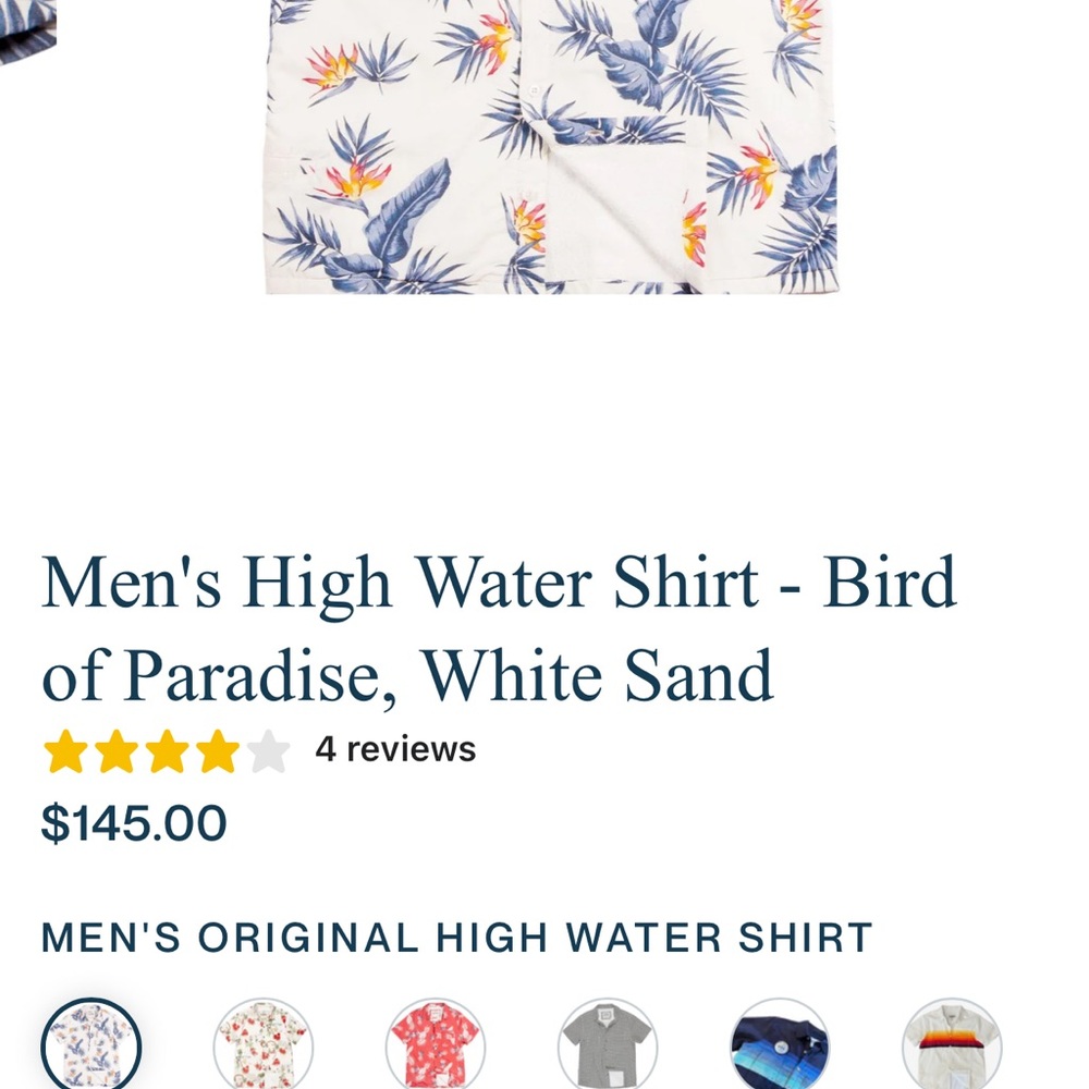NWT | California cowboy - White Tropical Print Men's Shirt